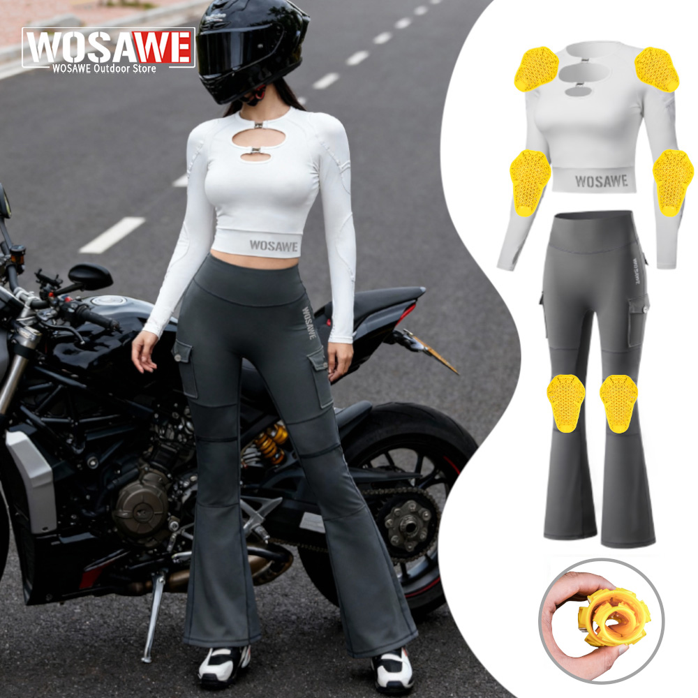 Motorcycle Gear Jacket Women - WOSAWE Dames motorjas en broekset met