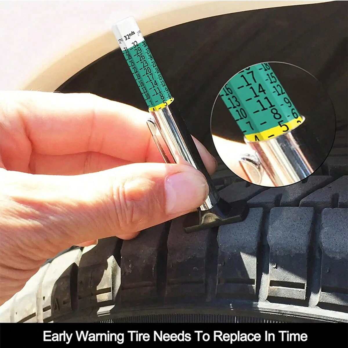 Tyre Pressure Gauge - 1 auto bandenprofieldieptemeter 0-25mm dieptemeter patroon