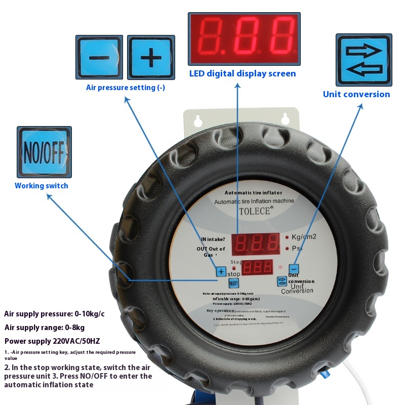Volautomatische autobandenpomp - Tyre Pressure Gauge recensie en prijs