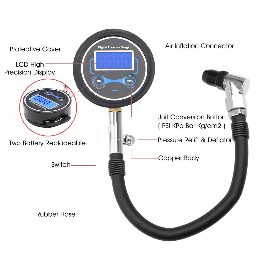 0-200psi Bandenspanningsmeter  - Tyre Pressure Gauge recensie en prijs