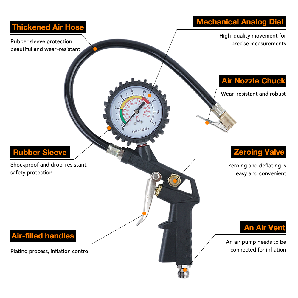 Bandenspanningspistool, 0-16 b - Tyre Pressure Gauge recensie en prijs