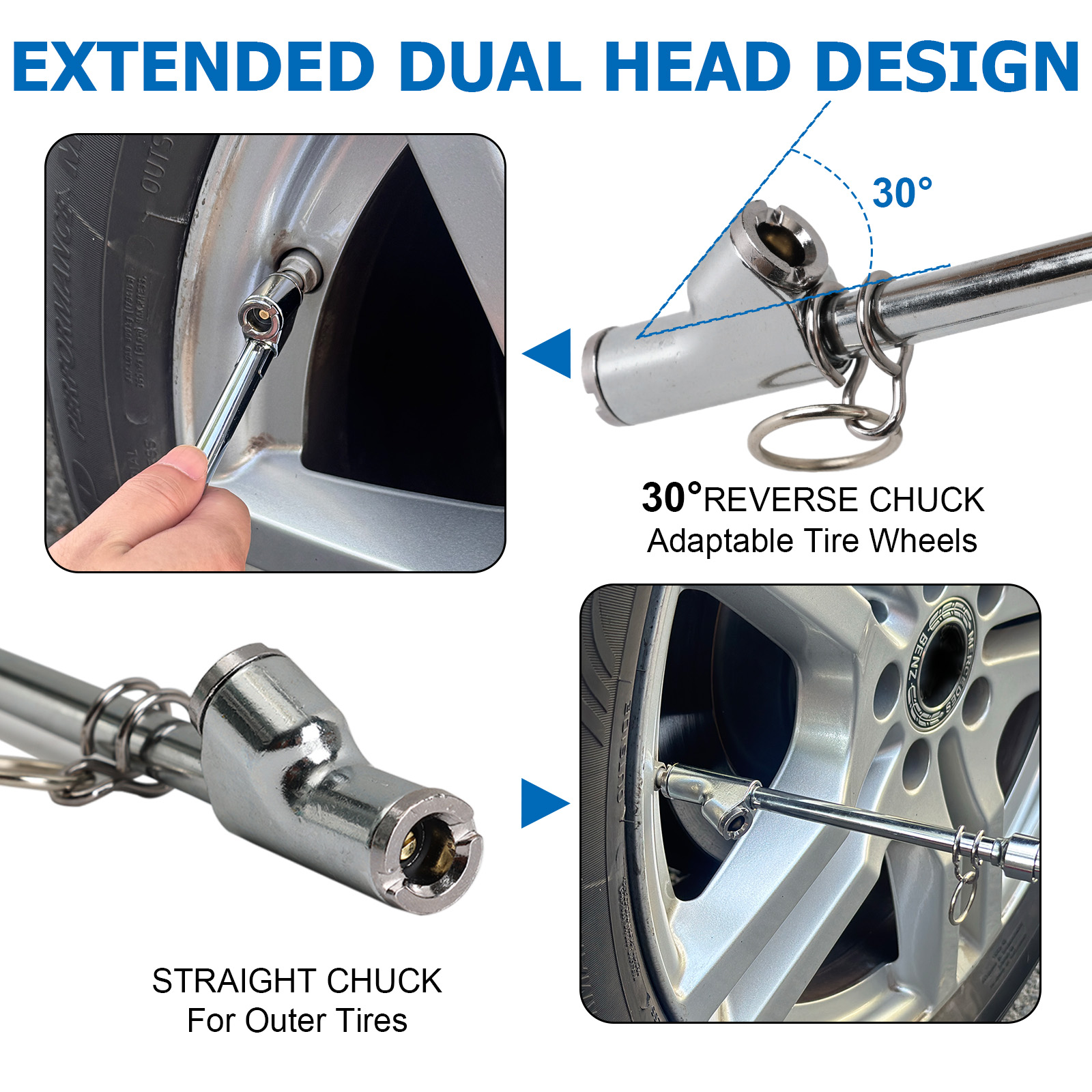 2X Dubbele Kop & Schaal Banden - Tyre Pressure Gauge recensie en prijs